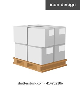 Cargo boxes pallet icon