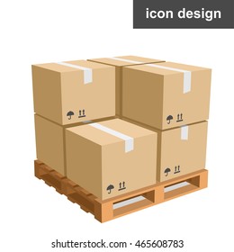 Cargo Boxes Pallet Icon
