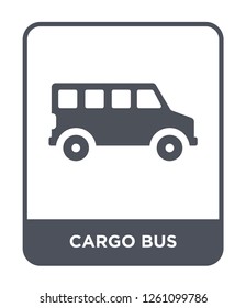 cargo bus icon vector on white background, cargo bus trendy filled icons from Delivery and logistic collection, cargo bus simple element illustration