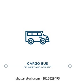 icono del vector de contorno del bus de carga. ilustración de elemento simple. icono de contorno del bus de carga a partir del concepto de entrega editable. se puede usar para web y móvil
