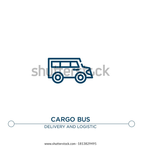 cargo bus outline vector icon. simple\
element illustration. cargo bus outline icon from editable delivery\
concept. can be used for web and\
mobile\
