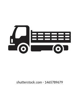 cargo car black icon in flat style isolated. Vector Symbol illustration