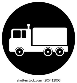 Cargo car button on white background. Vector illustration.