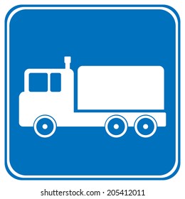 Cargo car button on white background. Vector illustration.