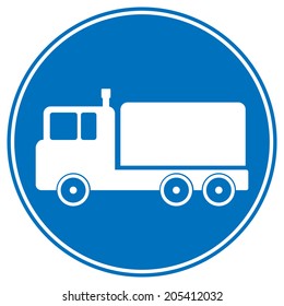 Cargo car button on white background. Vector illustration.