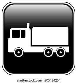 Cargo car button on white background. Vector illustration.