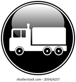 Cargo car button on white background. Vector illustration.