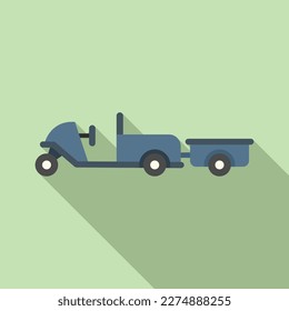 Cargo car icon flat vector. Airport support. Ground support