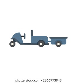 Cargo car icon flat vector. Airport support. Ground support isolated
