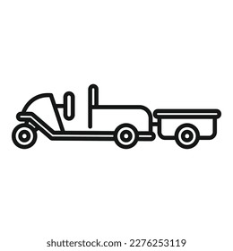 Vector de contorno del icono de carga del coche. Apoyo al aeropuerto. Apoyo en tierra