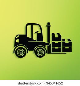 Cargo car on green background,clean vector