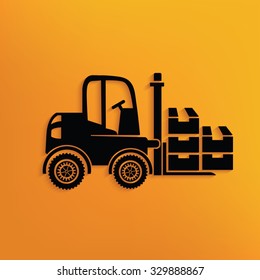 Cargo car on yellow background,clean vector