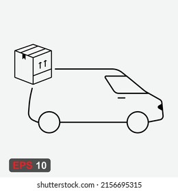 cargo car road transport outline icon. Signs and symbols can be used for web, logo, mobile app, UI, UX