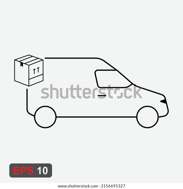 cargo car road transport
outline icon. Signs and symbols can be used for web, logo, mobile
app, UI, UX