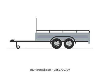 Cargo car trailer icon. Colored silhouette. Side view. Vector simple flat graphic illustration. Isolated object on white background. Isolate.