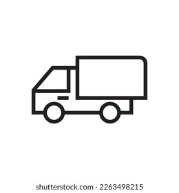 Diseño de icono del vector del vehículo de carga sobre fondo blanco adecuado para señalización del tráfico, locomotora, automotriz y símbolo de transporte público