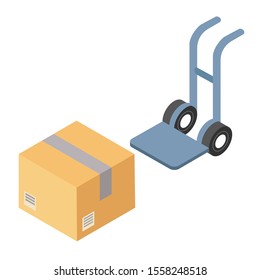 Cargo Cardboard Box Flat Design. Delivery Service. Vector illustration