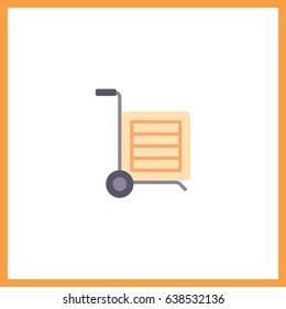 Cargo cart icon. Trolley vector