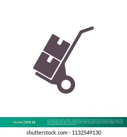 Cargo Cart Icon Vector Logo Template Illustration Design. Vector EPS 10.