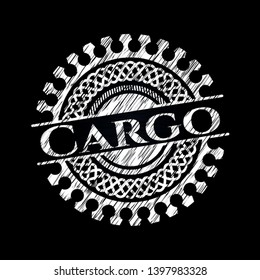 Cargo chalk emblem. Vector Illustration. Detailed.