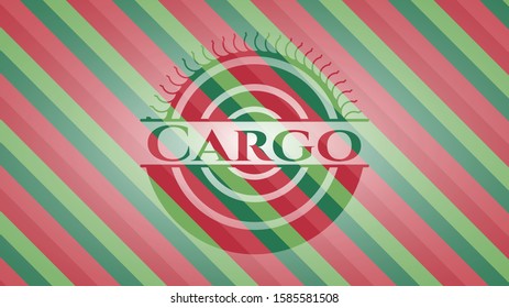 Cargo christmas style badge. Vector Illustration. Detailed.