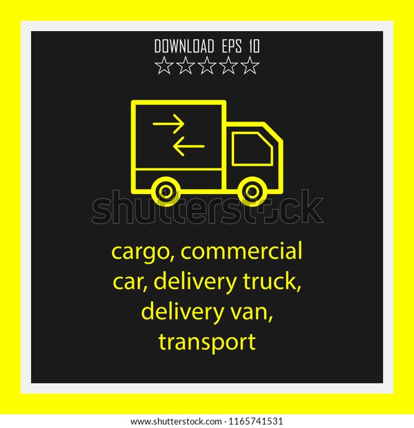cargo, commercial car, delivery truck, delivery van,\
transport vector icon