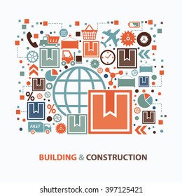 Cargo concept design on clean background,vector