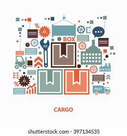 Cargo concept design on clean background,vector