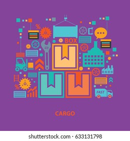 Cargo concept design,clean vector