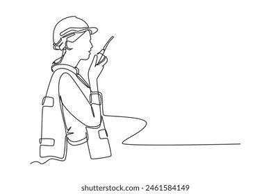 Cargo Concept. Single line draw design vector graphic illustration.