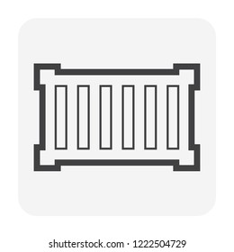 Cargo container and box icon for shipping and transportation work design.
