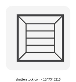 Cargo container and box icon for shipping and transportation work design.