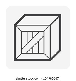 Cargo container and box icon for shipping and transportation work design.
