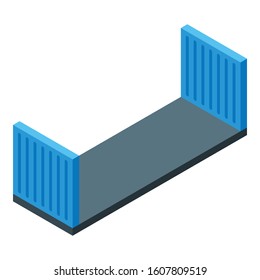 Cargo container construction icon. Isometric of cargo container construction vector icon for web design isolated on white background
