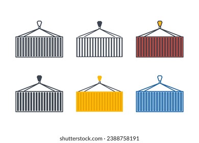 Cargo Container icon collection with different styles. logistic and delivery Cargo Container icon symbol vector illustration isolated on white background