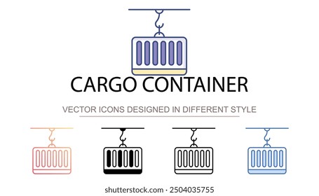 Diseño de icono de contenedor de carga con fondo blanco