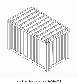 Cargo container icon, isometric 3d style