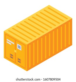 Cargo container icon. Isometric of cargo container vector icon for web design isolated on white background