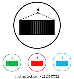 Cargo container icon, logo on white background