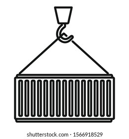 Cargo container icon. Outline cargo container vector icon for web design isolated on white background
