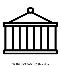 Cargo container icon outline vector. Traffic transport. Truck trailer