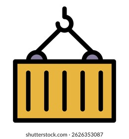 Cargo container icon. Outline cargo container vector icon color flat isolated