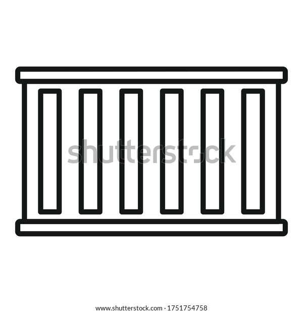 Cargo container icon.\
Outline cargo container vector icon for web design isolated on\
white background