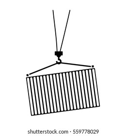 cargo container icon over white background. vector illustration