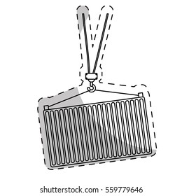 cargo container icon over white background. vector illustration