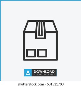 cargo container icon. simple outline cargo container vector icon. on white background.