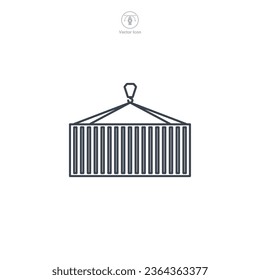 Cargo Container icon symbol vector illustration isolated on white background