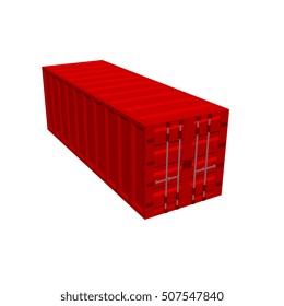 Cargo container. Isolated on white background. Vector illustration.
