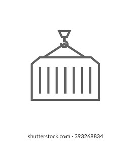 Cargo container line icon.
