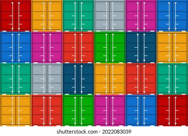 Cargo Container Port Ship Stack Container Stock Vector (Royalty Free ...